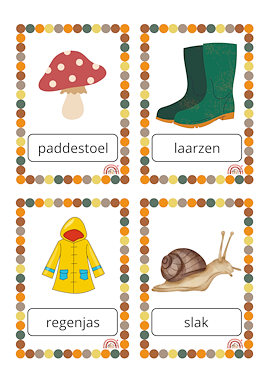 Lesmateriaal HERFST - Woordkaarten van auteur Juf Talia slide 2