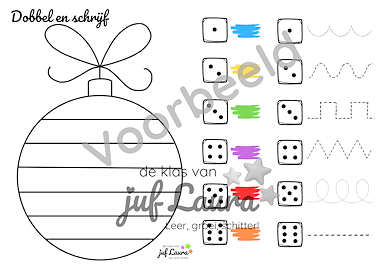 Lesmateriaal Kerst - Dobbel en Schrijf van auteur De klas van juf Laura slide 2