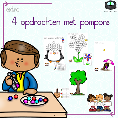 Lesmateriaal 4 opdrachten met pompons van auteur katrotje slide 1