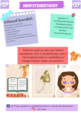 Lesmateriaal Herfstzoektocht eekhoorn  van auteur juf Vicky derde kleuterklas slide 1