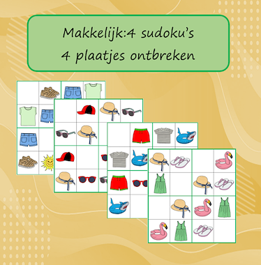 Lesmateriaal Sudoku's Thema Zomer/Vakantie van auteur Jabbedabbedoe slide 2