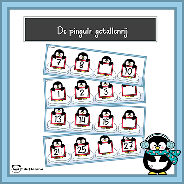 Lesmateriaal De pinguïn getallenrij van auteur Juf Janina