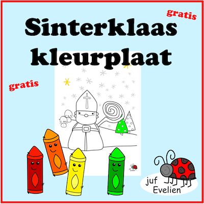 Lesmateriaal Sinterklaas kleurplaat van auteur juf Evelien