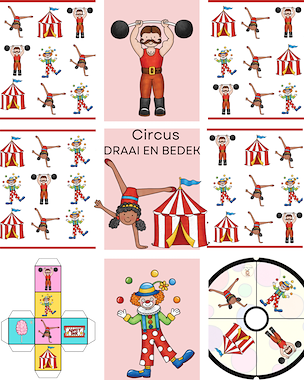 Lesmateriaal Circus: draai / rol en bedek van auteur Little Play Friends