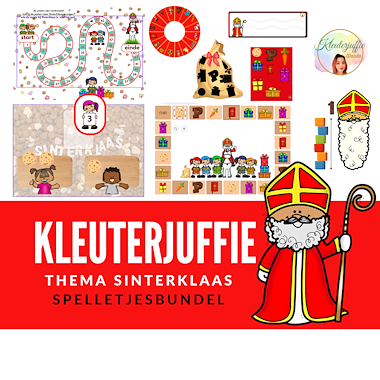 Lesmateriaal Kleuterjuffie, spelletjesbundel Sinterklaas van auteur Kleuterjuffie