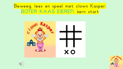 Lesmateriaal Beweeg, lees en speel boter-kaas-eieren: kern start van auteur Gratis leuke leesboekjes slide 1