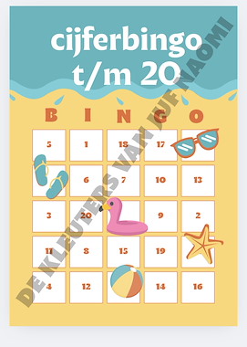 Lesmateriaal Getallenbingo t/m 10 en 20 van auteur De kleuters van juf Naomi slide 2