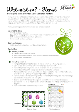 Lesmateriaal Kerst - Wat mist er? - Verliefde harten van auteur De klas van juf Laura slide 4