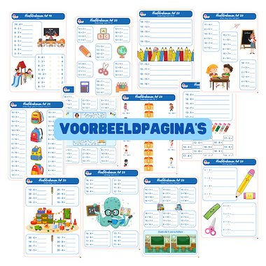 Lesmateriaal Hoofdrekenen tot 20 - Thema school van auteur Logopedie Ideetjes slide 3