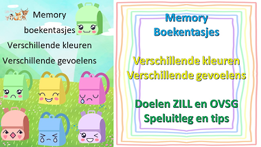Lesmateriaal Memory boekentasjes, naar school van auteur Little Play Friends