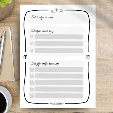 Lesmateriaal Lootjes trekken Sinterklaas van auteur Meesterwerk