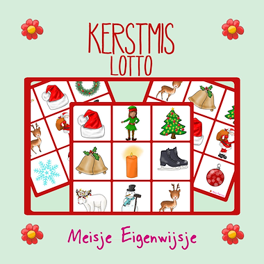 Lesmateriaal Kerst - Lotto van auteur Meisje Eigenwijsje slide 1