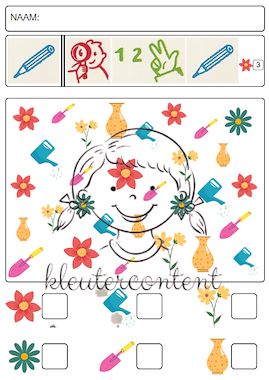 Lesmateriaal Thema bloemen: Werkblaadjes  van auteur Kleutercontent slide 3