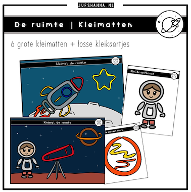 Lesmateriaal Thema de ruimte | Kleimatten van auteur Juf Shanna