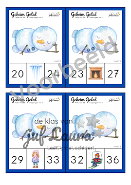 Lesmateriaal Winter - Geheim Getal - Tellen tot 100 in sprongen van 2 van auteur De klas van juf Laura slide 2