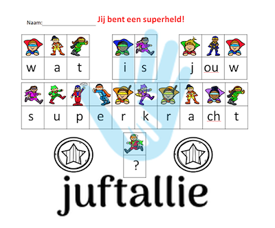 Lesmateriaal Speurtocht superhelden en extra werkblad en kleurplaat van auteur juf tallie slide 2