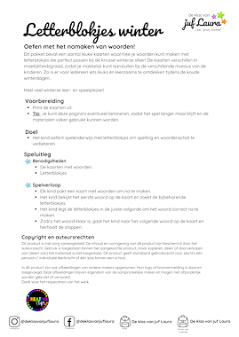 Lesmateriaal Winter - Letterblokjes van auteur De klas van juf Laura slide 4