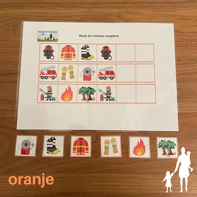 Lesmateriaal Thema brandweer - Maak de reeks compleet  van auteur Nanny Melissa slide 1