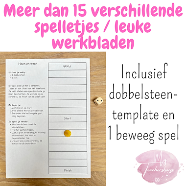 Lesmateriaal Dobbelsteen spellen | Spelend leren tellen en rekenen van auteur My Teacher Shares slide 3