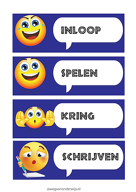 Lesmateriaal Dagritmekaarten emoticons van auteur wegvanonderwijs slide 2