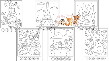Lesmateriaal kleuren op nummer van auteur Little Play Friends slide 3