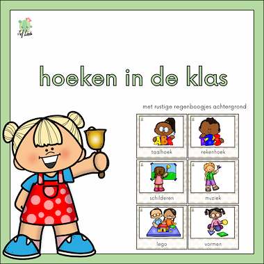Lesmateriaal de hoeken van de kleuterklas van auteur juf Linde