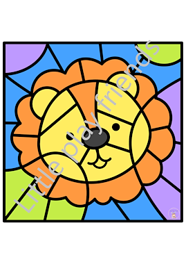 Lesmateriaal Kleuren naar voorbeeld wilde dieren van auteur Little Play Friends slide 4