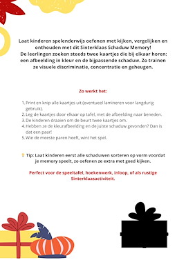 Lesmateriaal Sinterklaas Schaduw Memory – Match de schaduw van auteur Juf_C slide 2
