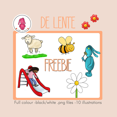 Lesmateriaal De lente clipart FREEBIE van auteur LDN Clipart
