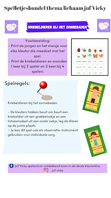 Lesmateriaal Spelletjesbundel thema lichaam juf Vicky van auteur juf Vicky derde kleuterklas slide 2