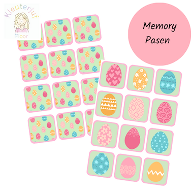 Lesmateriaal Memory Pasen van auteur Kleuterjuf_floor