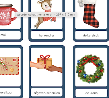 Lesmateriaal Woordenschat kaartjes thema kerst  van auteur Juf_Lore slide 1