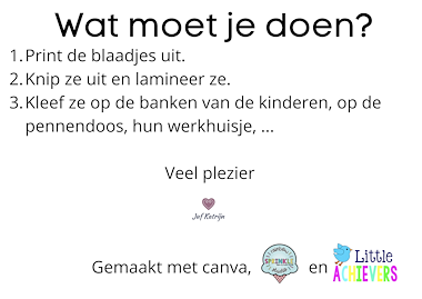 Lesmateriaal hulpkaartje voor op de lesbank van auteur Juf Katrijn slide 2