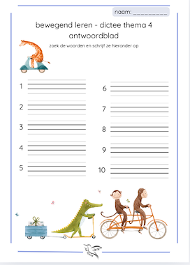 Lesmateriaal lijn 3 thema 4 - visueel dictee 2 van auteur Juf Kitty B