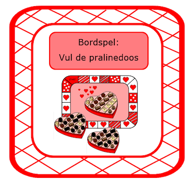 Lesmateriaal Bordspel Vul de pralinedoos van auteur Jabbedabbedoe