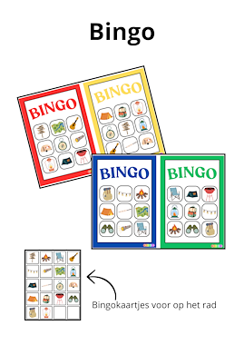 Lesmateriaal Thema Kamperen: bingo (rad van Ikea) van auteur Juf EvVa