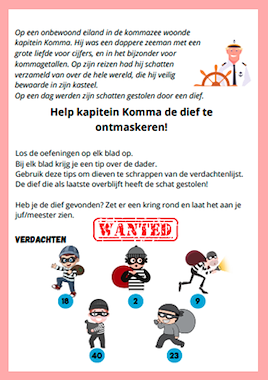 Lesmateriaal De gestolen schat - een kommagetallenmysterie van auteur Juf Deelt slide 2