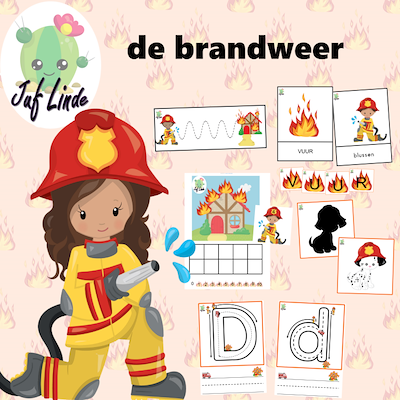 Lesmateriaal de brandweer van auteur juf Linde
