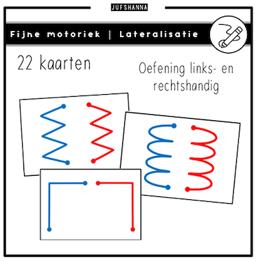 Lesmateriaal Fijne motoriek | Kaarten oefening lateralisatie van auteur Juf Shanna