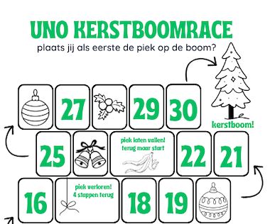 Lesmateriaal UNO Kerstboomrace van auteur Speelspiratie slide 2