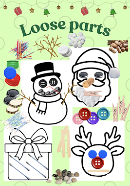 Lesmateriaal Thema Kerst : Loose parts van auteur Juf Katy slide 1