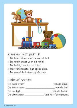 Lesmateriaal Voor, naast, achter van auteur Alexandra Wit slide 2