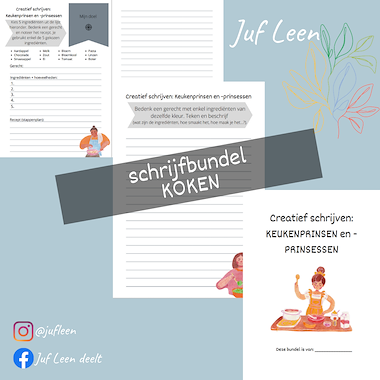 Lesmateriaal Schrijfbundel: Koken (creatief schrijven) van auteur Juf Leen slide 2