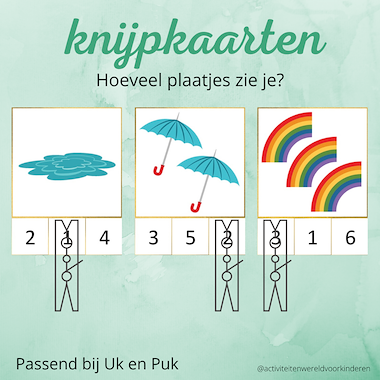 Lesmateriaal thema het weer (regen Uk en Puk) - tellen 1 t/m 12 van auteur Nanny Melissa slide 1