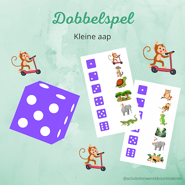 Lesmateriaal Kleine aap - dobbelspel van auteur Nanny Melissa slide 1