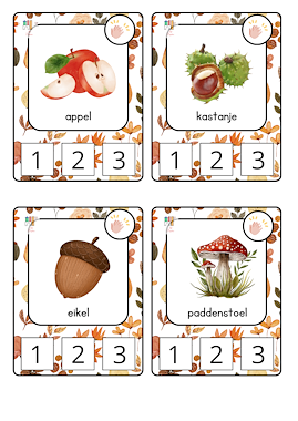 Lesmateriaal knijpkaarten thema herfst van auteur Kleuterjuf_Daphne slide 3