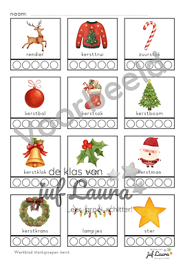 Lesmateriaal Kerst - Werkblad klankgroepen van auteur De klas van juf Laura slide 2