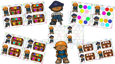 Lesmateriaal Vul de schatkist van de piraten met diamanten van auteur Little Play Friends slide 2