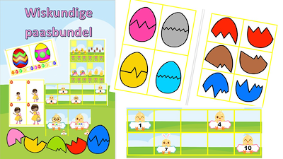Lesmateriaal wiskundige paasbundel van auteur Little Play Friends