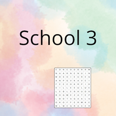 Lesmateriaal AN - de school (3) - spel 4: woordzoeker van auteur Peggy Van Rompaey